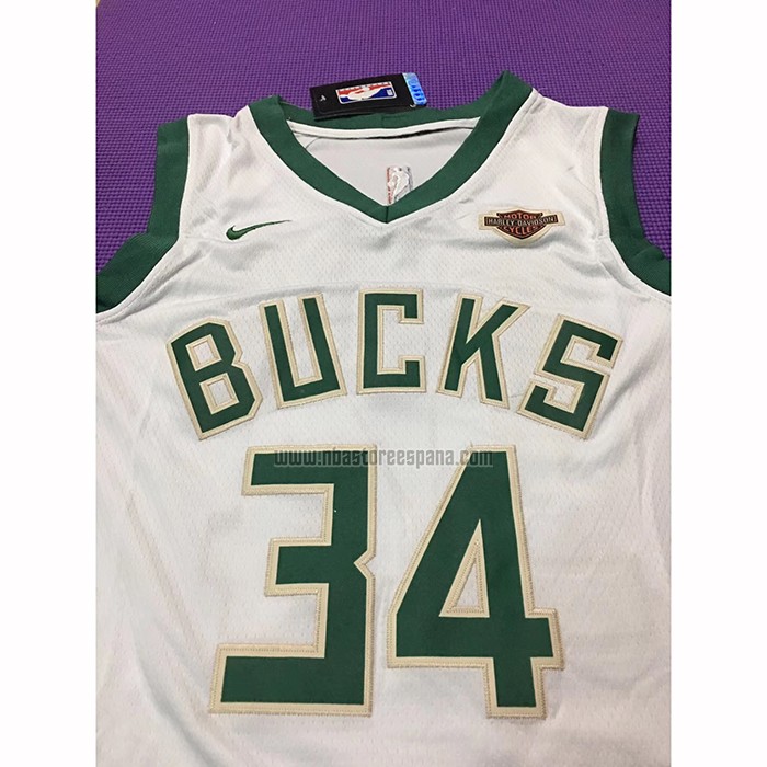 Camiseta Milwaukee Bucks Giannis Antetokounmpo NO 34 Association Blanco
